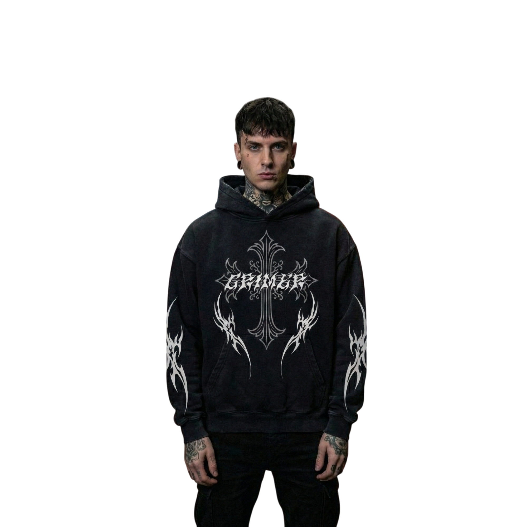 Fallen Cross – Black Rite Oversized Hoodie