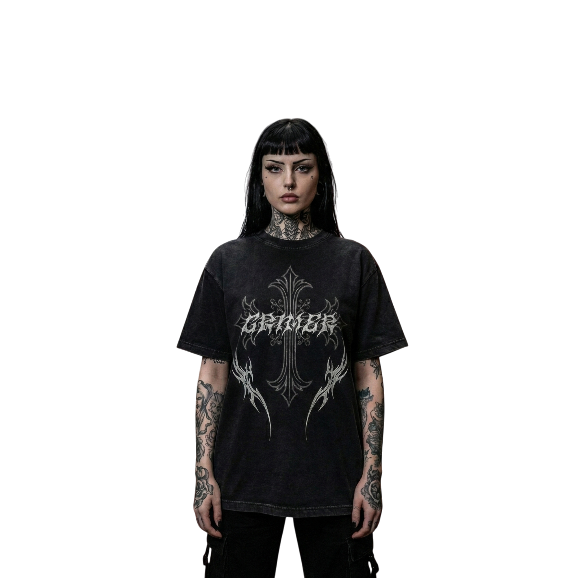 GRIMER – Fallen Cross Oversize Tee (235G)