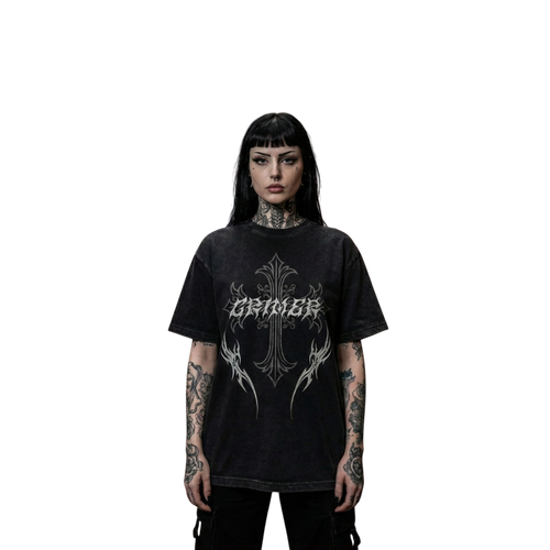 GRIMER – Fallen Cross Oversize Tee (235G)