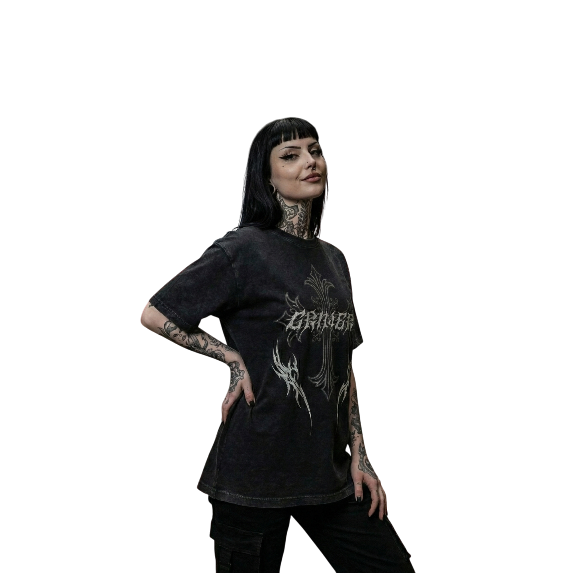 GRIMER – Fallen Cross Oversize Tee (235G)